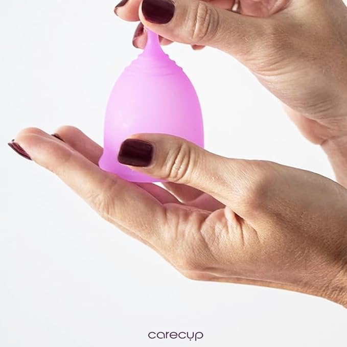 Reusable Menstrual Cup Set - The Most Reliable Medical Grade Silicone Period Cups - Comfortably use for 12 Hours (Small & Large)