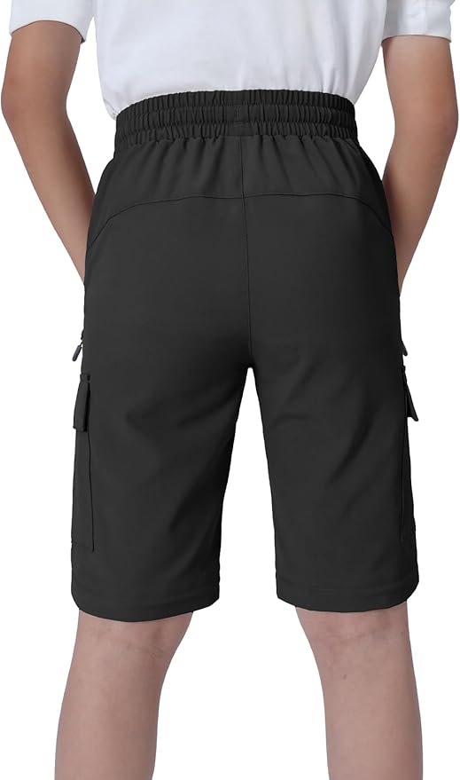 Boys Convertible Hiking Pants Kids Zip Off Scout Pants Youth Teen Boy Quick Dry Outdoor Fishing Waterproof Lightweight 4-18Y
