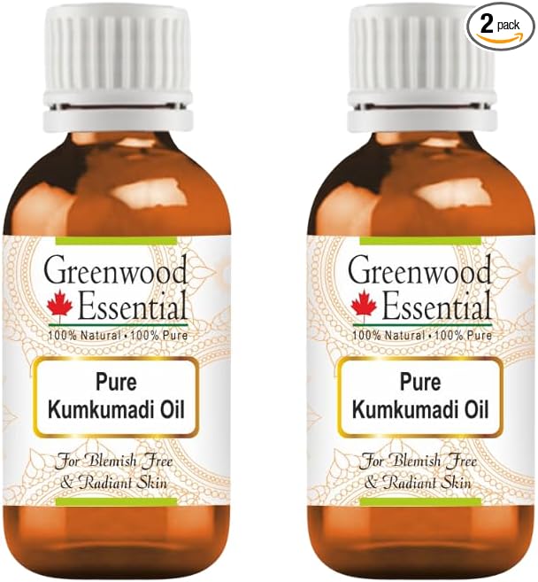 Greenwood Essential Kumkumadi Face Oil (Tailam) | Traditionally Extracted | Pure | Saffron-Enriched | Non-Sticky | Lightweight | Ancient Ayurvedic Blend | For All Skin Types | Unisex | 15ml X 2 (1 oz)