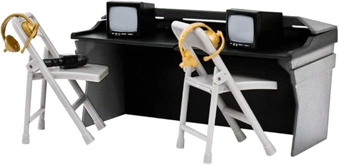 Black & Gray Commentator Table Playset for Wrestling Action Figures