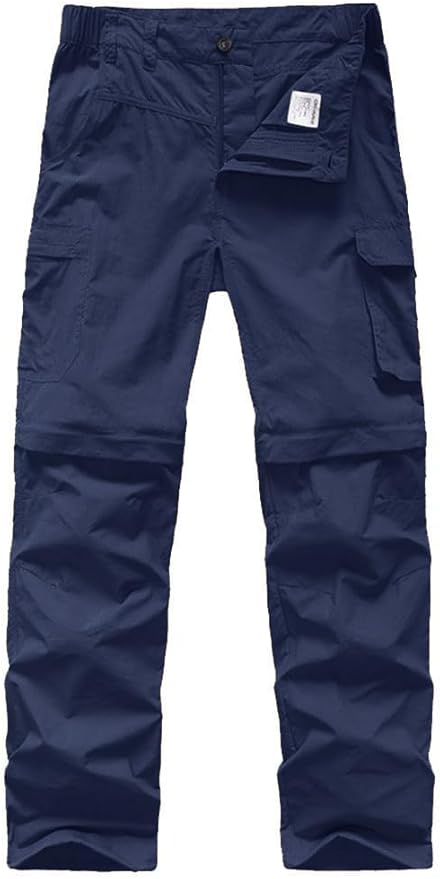 linlon Kids' Cargo Pants, Boy's Casual Outdoor Quick Dry Waterproof Hiking Climbing Convertible Trousers #9016