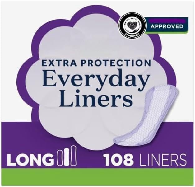 Equate Extra Protection Everyday Panty Liners, Long Length, Unscented, 108 Count