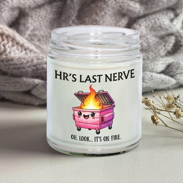 HR Candle Vanilla Scented - 9oz Soy Wax Clean Burning, Human Resources Gifts for Women, Funny HR Professionals Day Gifts