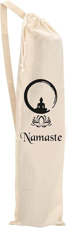 Mayatra's Organic Large Yoga Mat Tote Bag Cover -100% Cotton Lightweight,Washable Yoga Dust Bag With Adjustable Strap Unisex