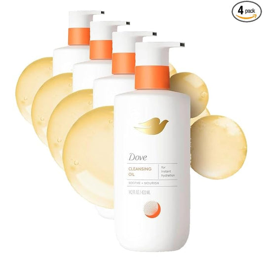 Dove Shower Body Oil Wash for Women - Ultra‑Moisturizing Feminine Wash For Dry & Itchy Skin, 14.2 oz (Pack of 4)