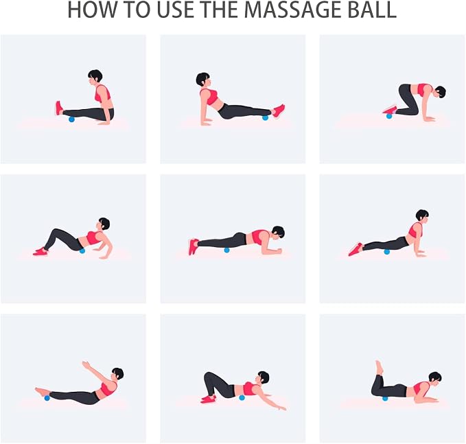 Hard Peanut Massage Ball, Double Lacrosse Massage Ball. Deep Tissue Massage Roller Mobility Ball for Physical Therapy Myofascial Release Muscle Relaxer Acupoint Massage (Blue)