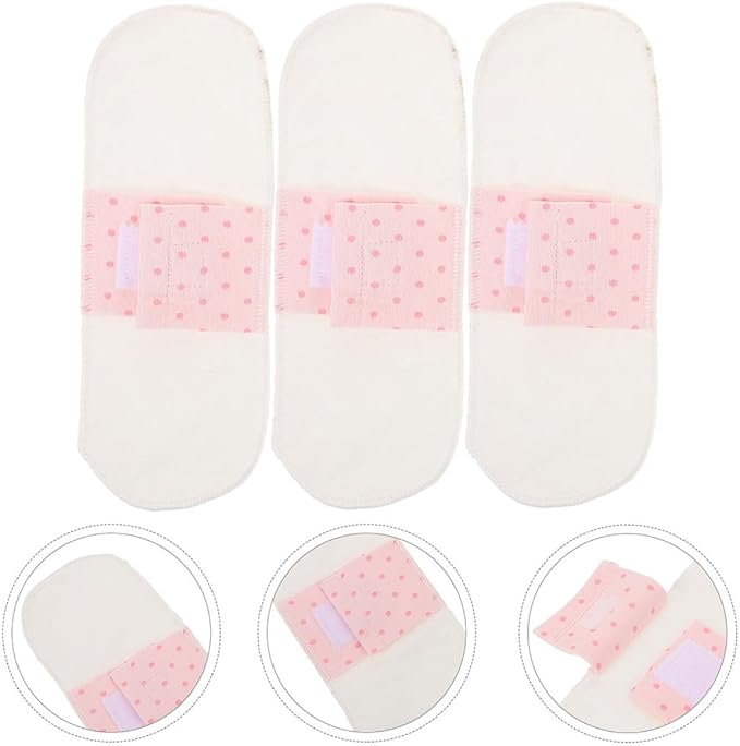 SHOWERORO Reusable Cotton Panty Liners 5Pcs Washable Menstrual Pads for Women Breathable Postpartum Care Pads Daily and Overnight Use