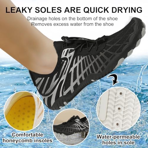 ELETON Barefoot Shoes Women Men Footwear, Wide Toe Box Hiking Zero Drop Non-Slip Quick-Dry River Boat Pool Beach Water Shoes, Lightweight Swimming Running Walking Sneakers Unisex