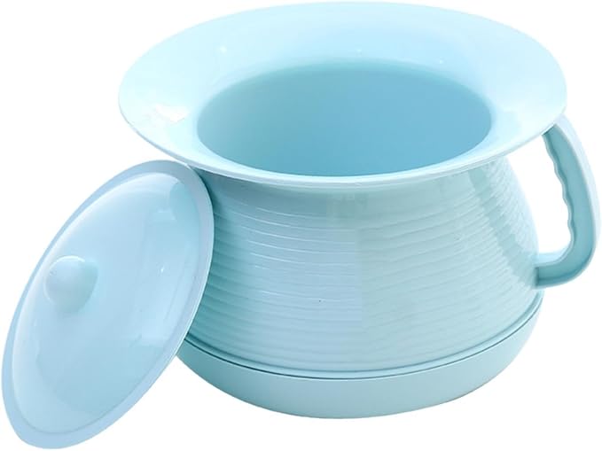 Spittoon with Lid for Kids Bedside Commode Bucket Chamber Pot Potty Pee Bucket for Household Bedroom Seniors Camping, Travel, Blue