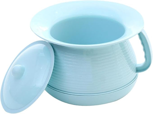 Spittoon with Lid for Kids Bedside Commode Bucket Chamber Pot Potty Pee Bucket for Household Bedroom Seniors Camping, Travel, Blue