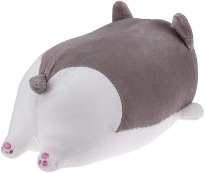 Corgi Dog Plush Pillow, Cute Shiba Inu Corgi Butt Stuffed Animal Toys Gifts for Bed, Valentine, Kids Birthday, Christmas (Gray, 17.3inch)
