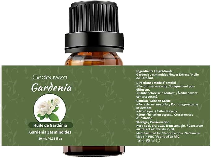 Sedbuwza Gardenia Essential Oil, Pure Organic Gardenia Fragrance Oil for Diffuser, Humidifier, Soap, Candle, Perfume