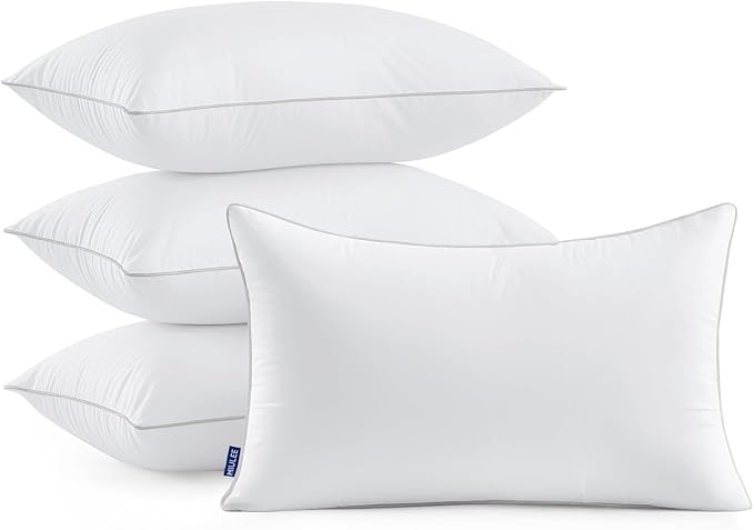 MIULEE 12x20 Inch Pillow Inserts Pack of 4 with 100% Cotton Cover | Throw Pillow Inserts, Rectangle Decorative Pillow Inserts for Sofa Bed Couch Bench