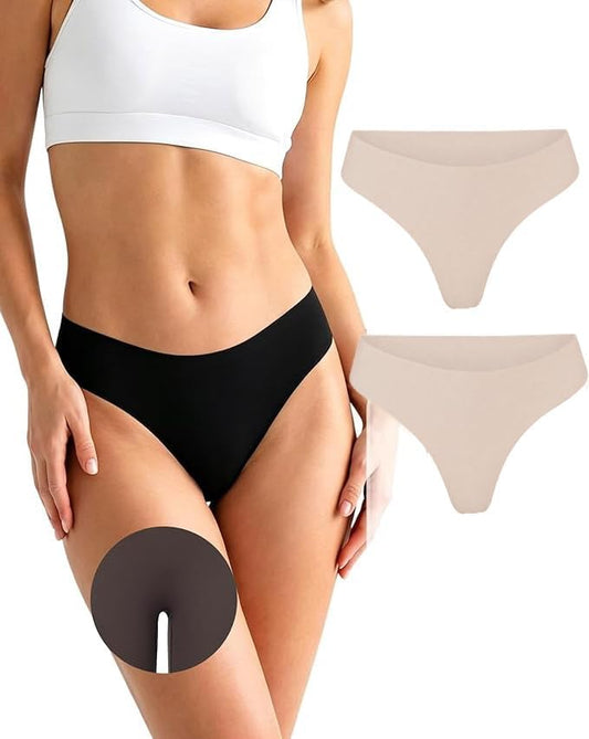 Thongs Seamless Underwear for Women No Show Thong Panty Liners Breathable Sexy Stretch Buttery Soft G-String Panties