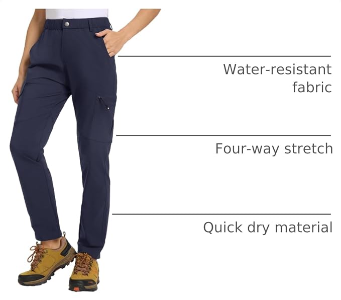 TBMPOY Women's Hiking Cargo Pants Lightweight Water Resistant Quick Dry Fishing Camping Travel Work Pant with 6 Pockets
