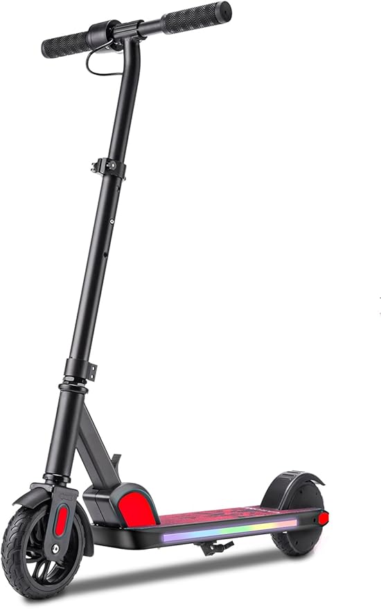 Caroma Electric Scooter for Kids Ages 6-14, 150W/180W Motor,10 MPH Max Speed & 7 Miles,Adjustable Height & Speed,Colorful Lights,LED Display,Foldable Kids Electric Scooter 132 Lbs Max Load