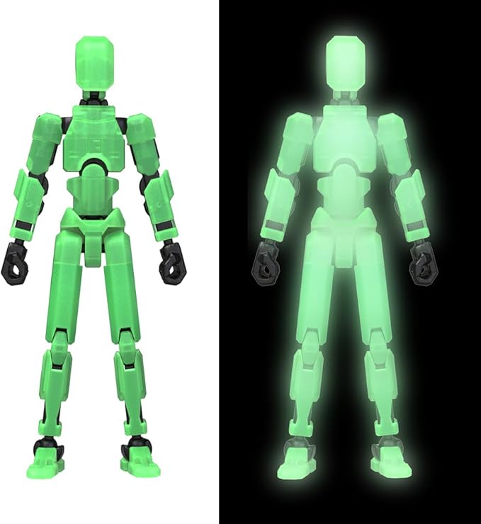 MerryXD T13 3D Action Figure,Assembly Completed Dummy Nova Titan Lucky 13 Action Figure 3D Printed Multi-Jointed Movable Toy Grow in The Dark Green