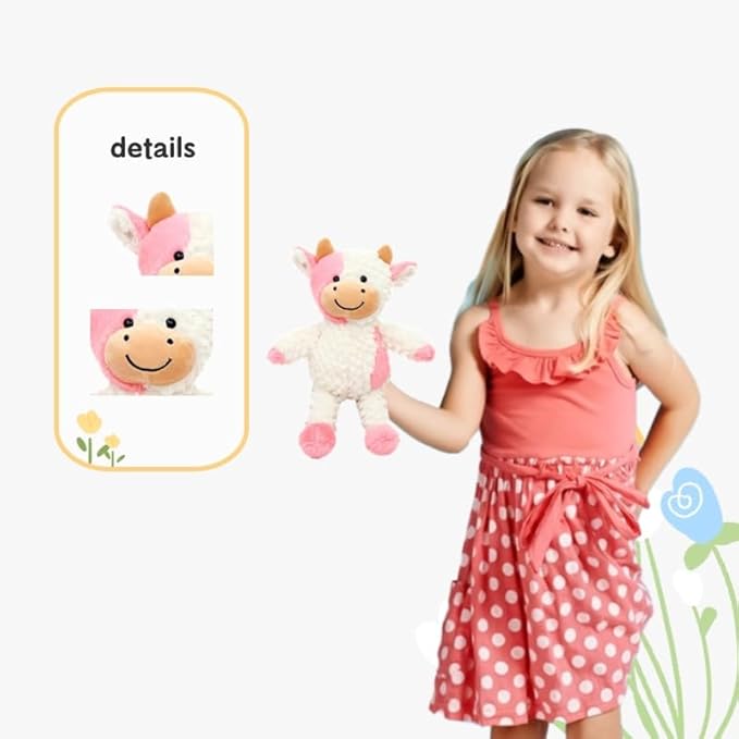 Cow Stuffed Animal Cow Plush Doll Toy 11.8 inch for Girls Boys (Stand Cow Pink)