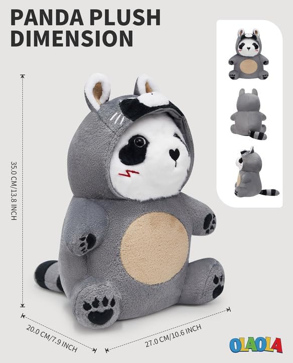 OLAOLA Raccoon Panda Plush 13.8 Inch Cute Panda Stuffed Animals Plush Toy Soft Doll Pillow for Kids Adults