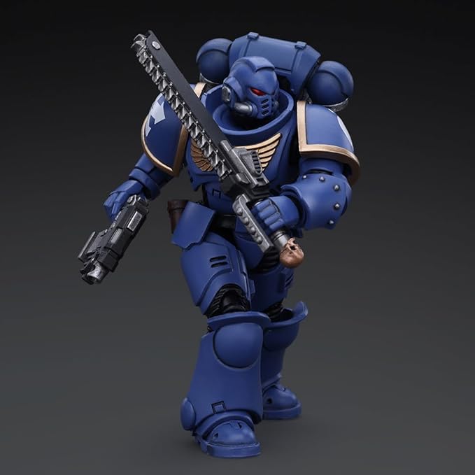 JOYTOY Action Figure 1/18 Warhammer 40,000 Space Marines Ultramarines Outriders Brother Catonus Collection Model Birthday Gifts 4.8 Inches