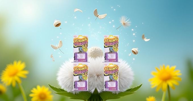 4Pcs Helpful Funny Itching Powder Safe Broken Glass Itching Powder Feminine Powders Ength of Product is 14cm and the Width is 7.5cm Easy to Carry, Feminine Care