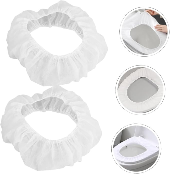 Baluue 10pcs Toilet Seat Covers Disposable Covers for Travel Camping Boys and Girls Potty Training Non-Woven