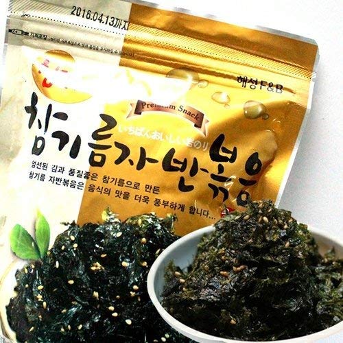 Korean Premium Roasted and Sea Salted Seasoned Seaweed Laver Snack 50g (Pack of 2)