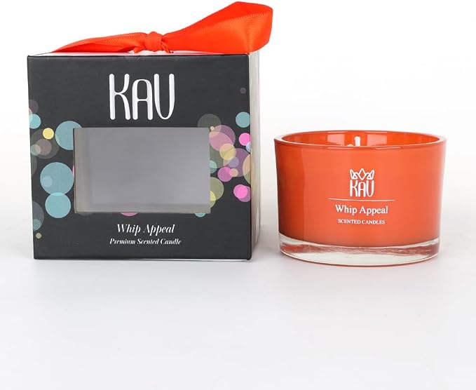 Scented Candles for Home Décor - KAV Dancing Rain Premium Scented Candle for Women Men, Embedded Stone and Soy Wax in 3 oz Glass Jar, Natural Aromatherapy (Whip Appeal)