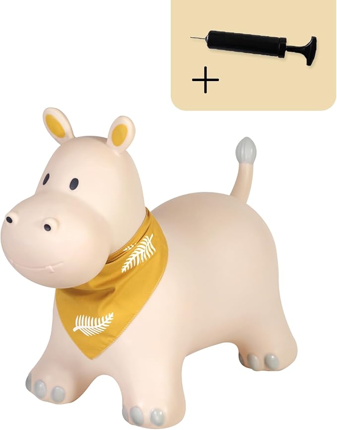 Kindsgut Bouncy Animal Hopper Hippo for Children, Designed in Germany, Playful and Modern Colors, air Pump Included, Indoors and Outdoors