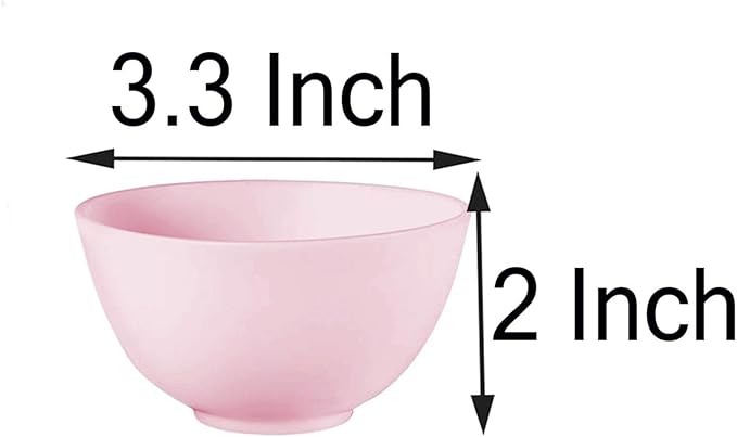 3.3 Inch Silicone Facial Mask Mixing Bowl for Facial Mask, Mud Mask and Other Skincare Products Medium Multi colored 5 Pcs.