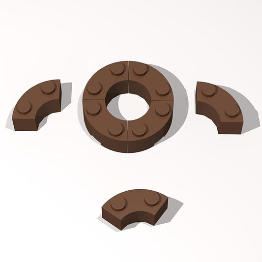 Classic Building Brick Bulk, Round Corner 2x2 Macaroni 120 Piece, Compatible with Lego Parts and Pieces: (Color:Brown)