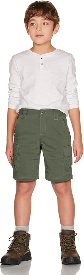 CQR Kids Youth Hiking Cargo Pants, UPF 50+ Quick Dry Convertible Zip Off Pants, Outdoor Camping Pants