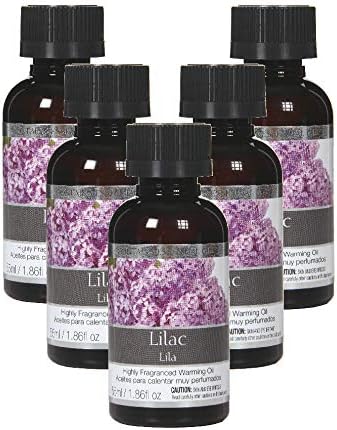 Hosley Lilac Highly Scented Fragrance Warming Oils, Box of 5, 55 ml 1.86oz ea. Ideal Gift for Weddings, spa, Reiki, Meditation, Bathroom Settings W1