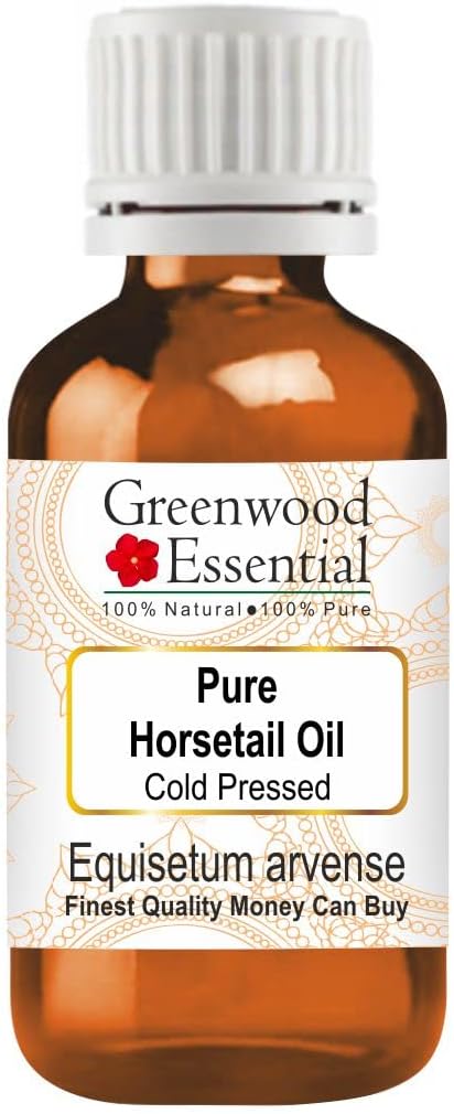 Greenwood Essential Horsetail Oil (Equisetum arvense) | Cold Pressed | Natural | Undiluted | For Diluting Essential Oils | For Hair, Skin & Massage | Men & Women | 5ml (0.16 oz)