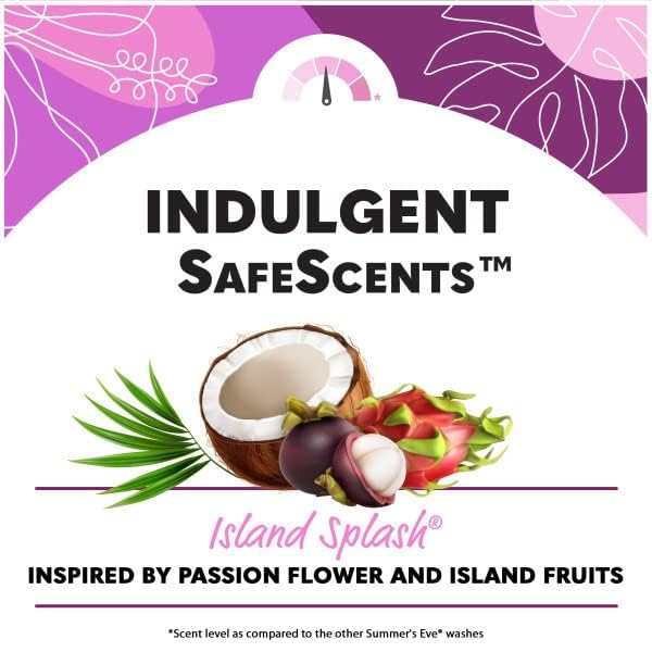 Summer's Eve Feminine Wash for Daily Intimate Care, Odor Control and Sensitive Skin, pH Balanced Personal Wash, Island Splash Scent, 9 Fluid Ounce (Pack of 10)