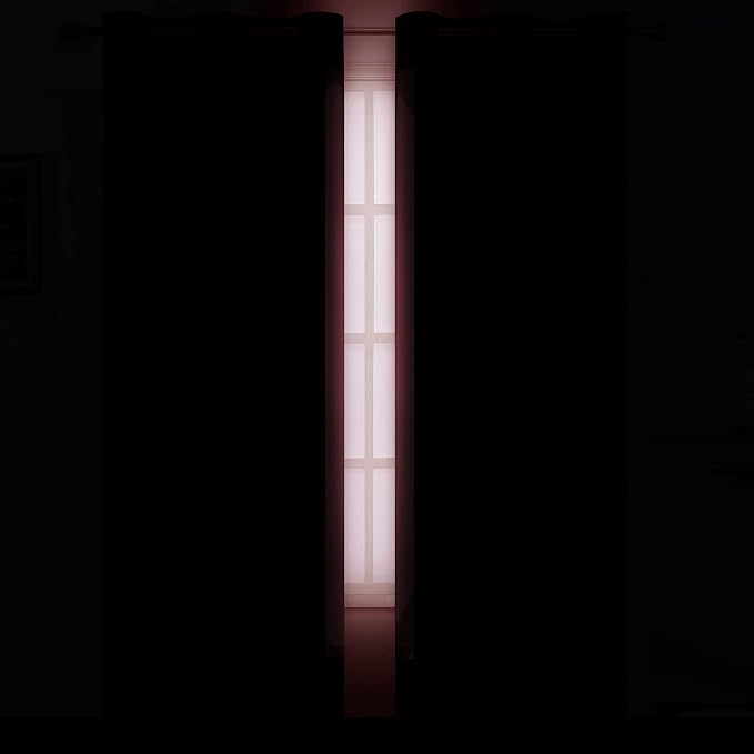 LEMOMO Blackout Curtains 42 x 84 Inch - Red Curtains Set of 2 Panels - Room Darkening, Thermal Insulated for Living Room