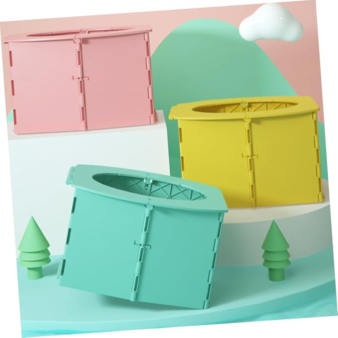 BESPORTBLE 1Pc Portable Folding Toilet Travel Potty Training Seat Foldable Design for Home Car Use Sturdy PP Material in Bright Green for Potty Training
