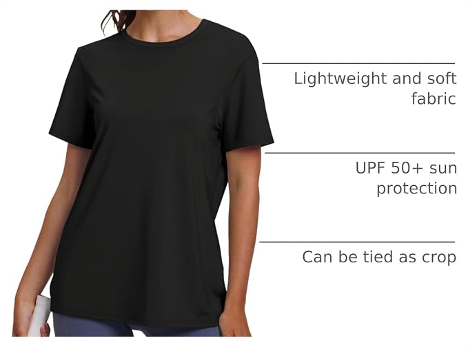 OFEEFAN Workout Tops for Women UPF 50+ Breathable Quick Dry Loose Fit T Shirt Outdoor Yoga Running Hiking Gym Tee Top