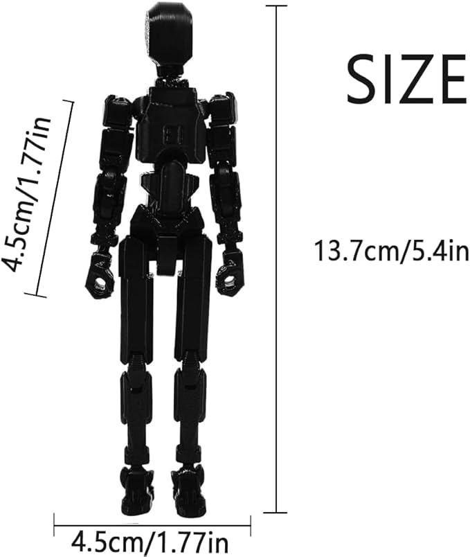 Assembly Completed-2025 Upgrade Titan 13 Action Figures,Action Figure 3D Printed Multi-Jointed Movable,Lucky Robot 13 Action Figure Set,Desk Decoration,Creative Gifts(Black)