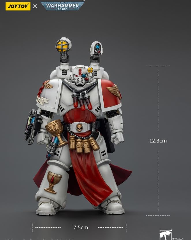 JOYTOY Warhammer 40K Blood Angels Sanguinary Priest with Heavy Bolt Pistol, chainsword and narthecium 1:18 Scale Action Figure Mecha Joy Toy Collection Model 4.84in