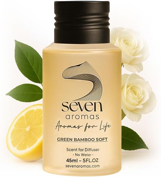 SevenAromas Green Bamboo Soft | 45ml 1.5oz Hotel Scent Diffuser Oil | Fresh Green | Bamboo, Jasmine & Cedar | Luxury Aromatherapy