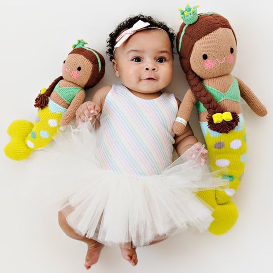 cuddle + kind Pearl The Mermaid Little 13" Hand-Knit Doll – 1 Doll = 10 Meals, Fair Trade, Heirloom Quality, Handcrafted in Peru, 100% Cotton Yarn