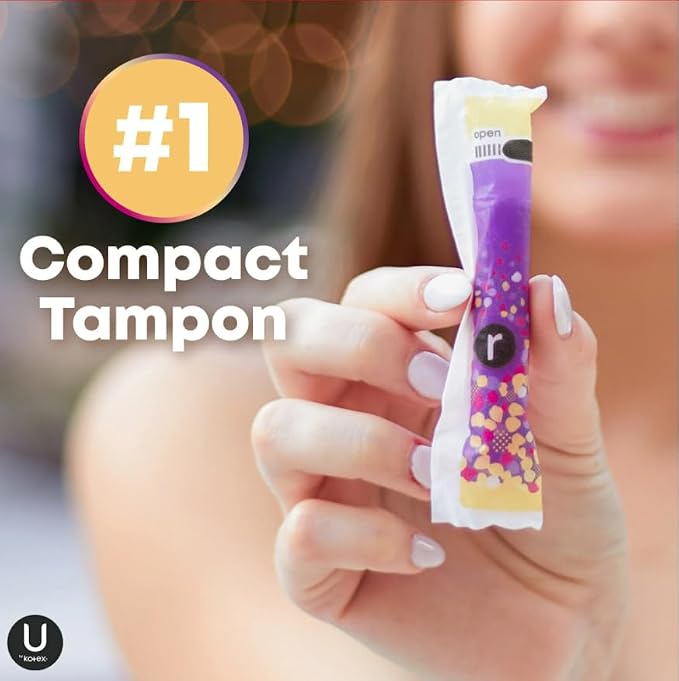 U by Kotex Click Compact Tampons, Super Absorbency, Unscented, 16 Ct (Pack of 4)