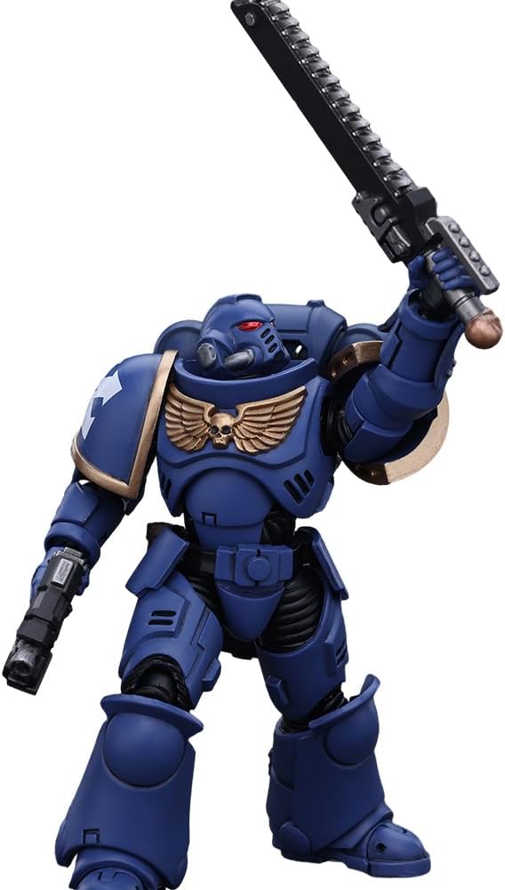 JOYTOY Action Figure 1/18 Warhammer 40,000 Space Marines Ultramarines Outriders Brother Catonus Collection Model Birthday Gifts 4.8 Inches