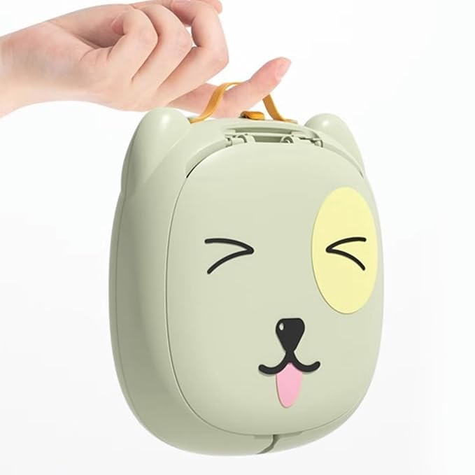 Semme Portable Foldable Travel Potty with Storage Bag Ideal for Car Camping Travel Lightweight Proof Cartoon Design for Easy Use (Green)