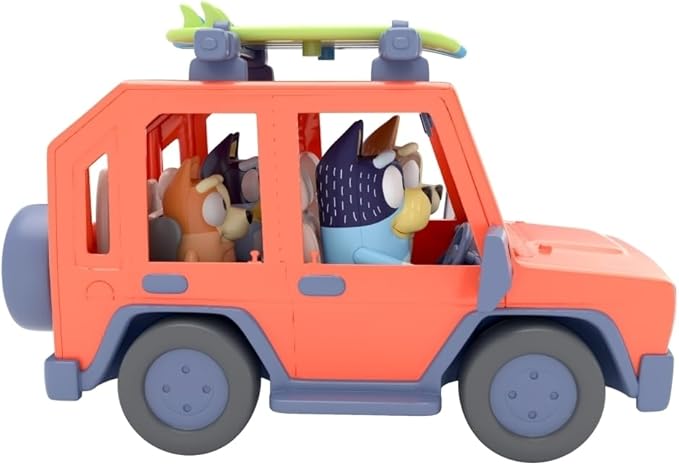 Bluey, 4WD Family Vehicle, with 1 Figure and 2 Surfboards | Customizable Car - Adventure Time | for Ages 3+, Multicolor, 13018