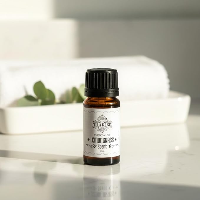 Ella & Iris Home Lemongrass Essential Oil, 10ml – Aromatherapy Diffuser Oil for Home, DIY Blends, Massage & Fresh Scented Routines