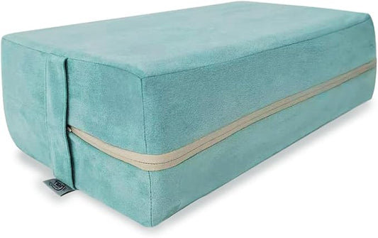 NGT new guide steps Yoga Bolster Pillow for Meditation and Support - 20"*12"*6" Rectangular Yoga Cushion Foam Wedges Washable Suede Pillowcase for Men and Women with Carry Handles. (Green)