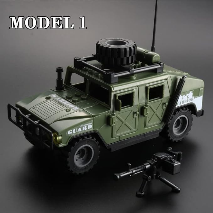 Military Vehicle Building Blocks Playsets - 4 in 1 Army Truck Kit, Car Toys for Kids, Vehicles for Boys