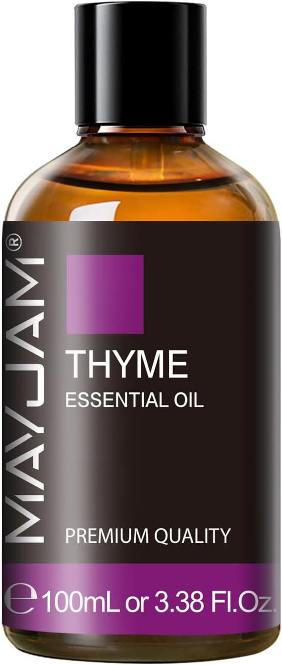Thyme Essential Oil 3.38FL.OZ - Pure Essential Oils with Glass Dropper - Thyme Oil for Aromatherapy and Diffuser, MAYJAM Essential Oil Singles